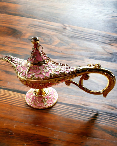 Magische Aladins Lampe mit Gravuroption - Variante Rosa, durchzogen mit Gold