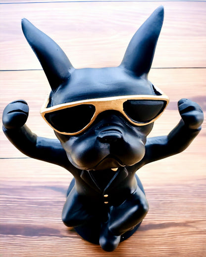 Figur Bulldog Elegance - Exklusiver Glasständer, Personalisierung mit Gravur möglich
