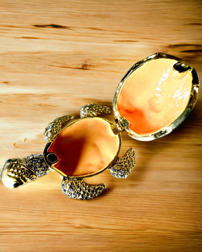 Schmuckkästchen "Schildkrötenfamilie" - Farbe Grün, Personalisierung mit Gravur