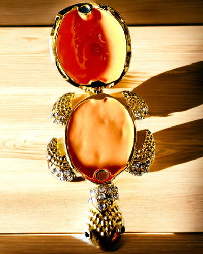 Schmuckkästchen "Schildkrötenfamilie" - Farbe Grün, Personalisierung mit Gravur