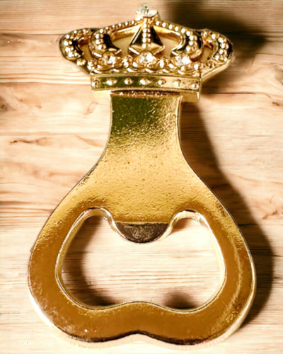 Flaschenöffner Krone des Königs - Farbe Gold, Möglichkeit der Personalisierung mit Gravur