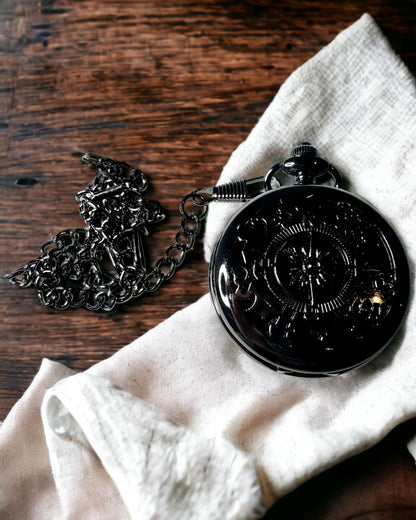 Taschenuhr-Stil Kompass "Navigator" - Farbe dunkles Metall