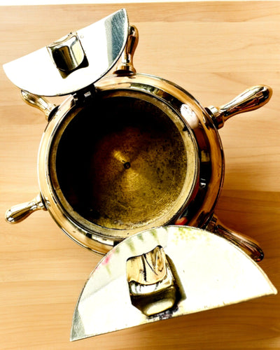 Messing-Kapitäns-Aschenbecher - Option zur Personalisierung als Geschenk mit Gravur, handgefertigt