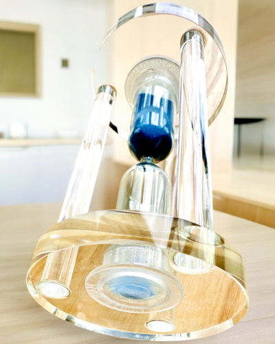 Sanduhr „Blue Elegance“, 10 cm hoch, misst 10 Minuten Zeit