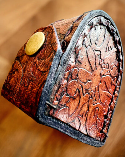 Elegantes Maharadscha-Etui für Taschenuhr oder Kompass - Personalisierung mit Gravur möglich