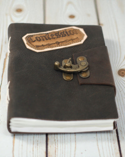 Secretum Anima – Leder-Notizbuch „Beichte“ mit Verschluss