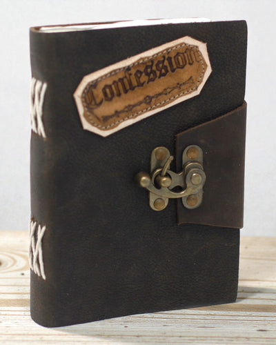 Secretum Anima – Leder-Notizbuch „Beichte“ mit Verschluss