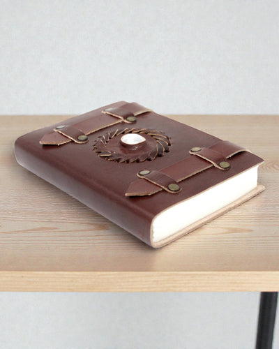 Leder-Notizbuch Mondstein Luna-Gürtel – 15 × 10 cm