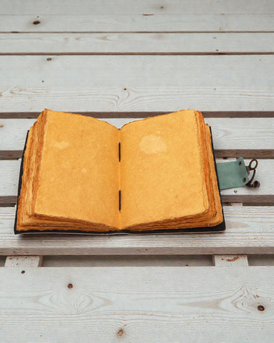 Leder-Notizbuch Buddha und 7 Chakren – Achtsamkeitstagebuch 13 × 18 cm