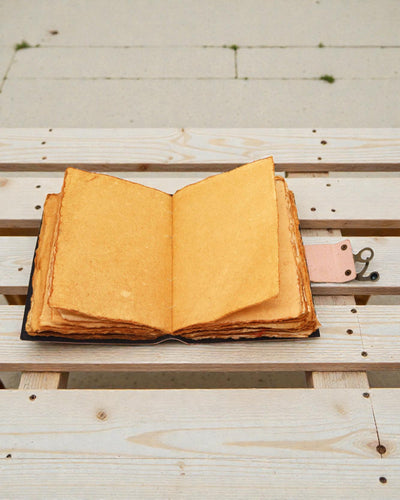 Leder-Notizbuch in 7 Chakrenfarben – Chakra-Tagebuch – 13 × 18 cm