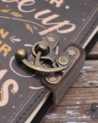 Leder-Notizbuch mit Motivationsspruch „Gib deine Träume niemals auf“ – 17,8 × 12,7 cm