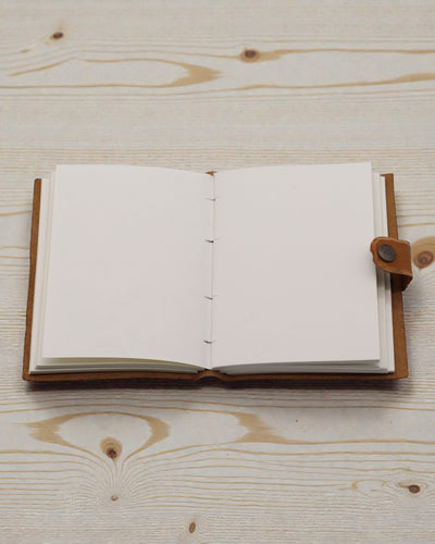 Leder-Notizbuch mit geprägten Blumen – braun (17,8 x 12,7 cm)