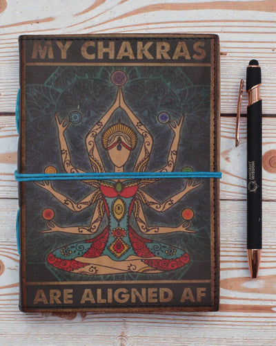 Chakra-Fluss – Leder-Notizbuch: Meine Chakren sind verdammt ausgerichtet
