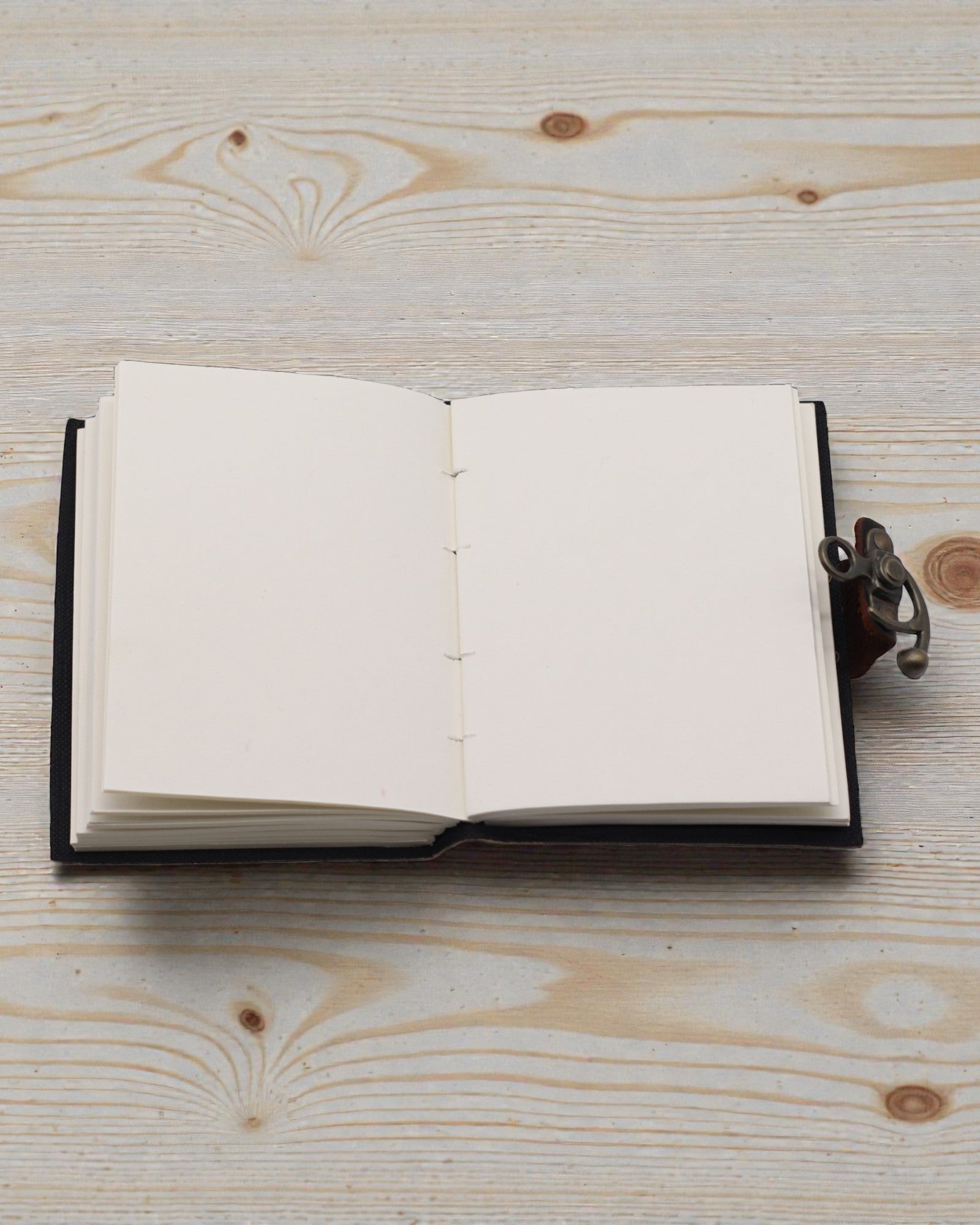 Leder-Notizbuch mit Aufdruck – Schluss mit dem endlosen Scrollen (17,8 × 12,7 cm)