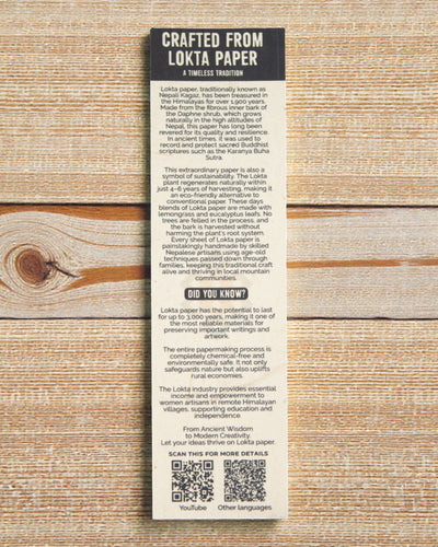 Lokta Farbhauch Baumwolle – handgefertigtes Notizbuch 15 × 12 cm, 45 Blatt, mehrfarbige Baumwolle