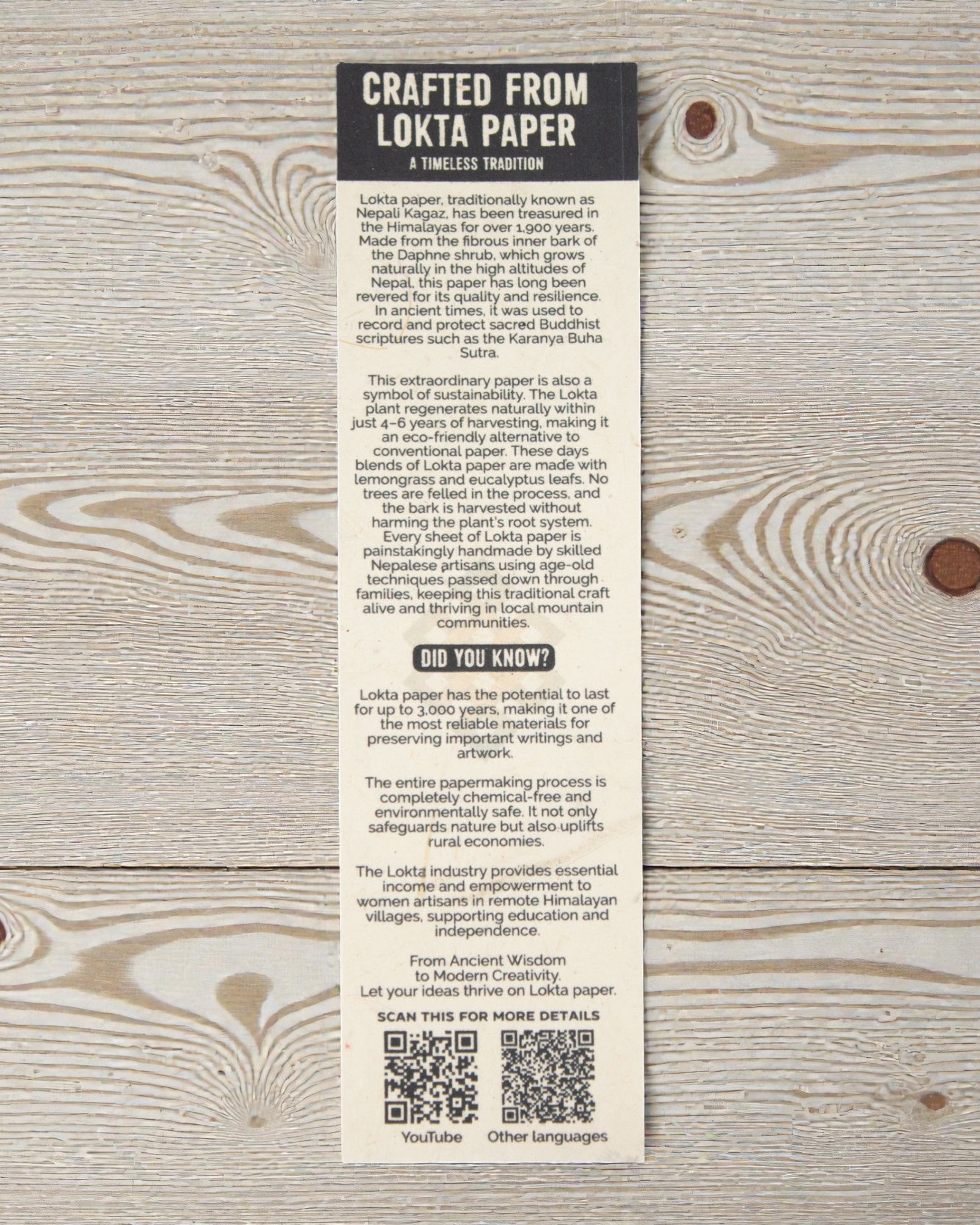 Großes Notizbuch Lokta Inspirationen – Schreib es auf (21 x 15 cm, 45 Blätter)