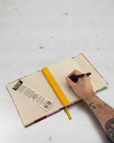 Großes Notizbuch Lokta Patchwork – Mehrfarbig (45 Blätter, 21 x 15 cm)