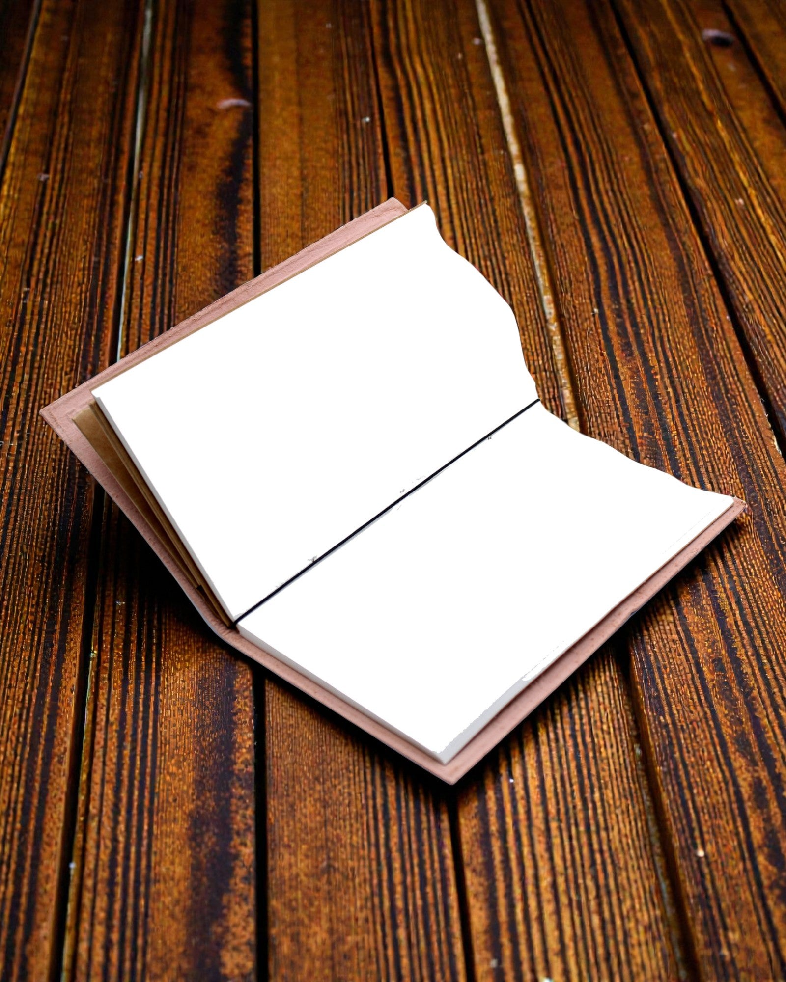 Das Abenteuer beginnt – rotes handgefertigtes Leder-Notizbuch 22 × 12 × 1,5 cm, 80 Seiten