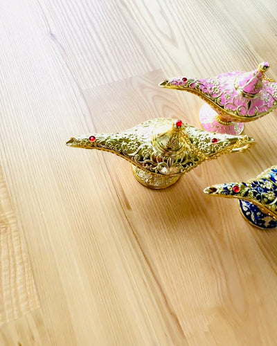 Magische Lampe von Aladin mit Gravuroption - Variante Dunkelblau, durchzogen mit Gold