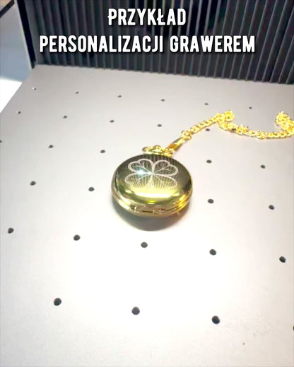 Goldfarbene Taschenuhr mit Gravurmöglichkeit