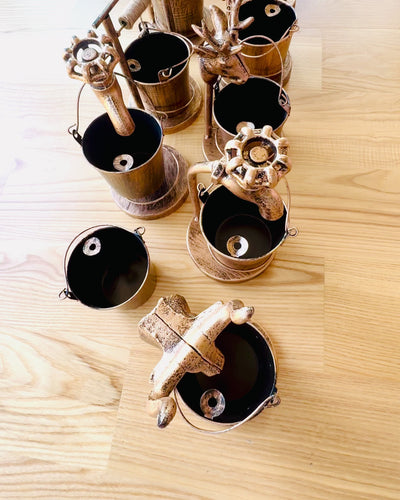 Stilvoller Metall-Aschenbecher "Rustic Charm" 19-23 cm Höhe, 8 Varianten zur Auswahl, Gravur auf Wunsch