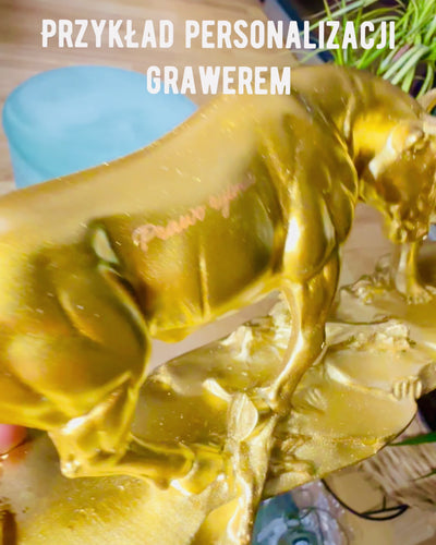 Duel der Mächtigen - Dekorative Skulptur Stier und Bär - Personalisierung mit Gravur möglich - Farbe Gold