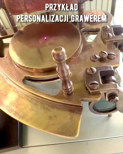 Sekstant Premium mit antikem Kompass - Personalisierung mit Gravur möglich