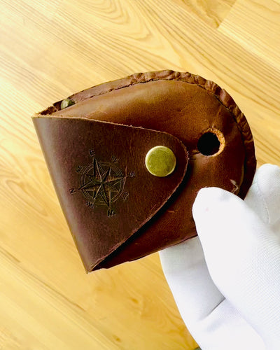Lederetui "Entdecker" - für Kompaktkompass oder Taschenuhr - Personalisierung mit Gravur möglich