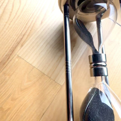 Große silberne Sanduhr 10 min mit Gravurmöglichkeit