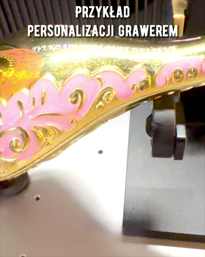 Magische Lampe von Aladin mit Gravuroption - Weißer Variante, durchzogen mit Gold