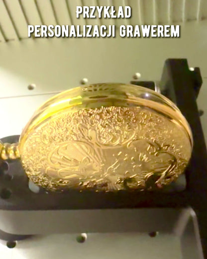 Taschenuhr im Vintage-Stil in goldener Farbe mit Gravuren – Elegantes Herrenaccessoire, ideale Geschenkidee