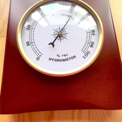 Elegante Retro-Wetterstation 36 cm mit Gravur – Barometer, Thermometer, Hygrometer im Holzgehäuse