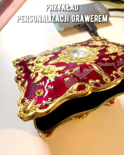 Schmuckkästchen, Organizer für Schmuck im Vintage-Stil – Metallische Schatzkiste mit dekorativen Elementen