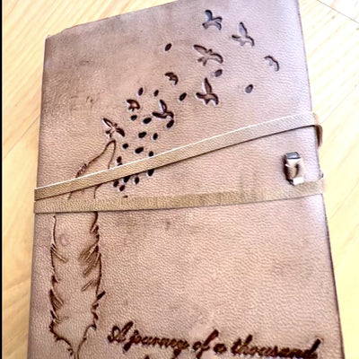 Retro Leder-Notizbuch mit Inschrift, 200 Seiten