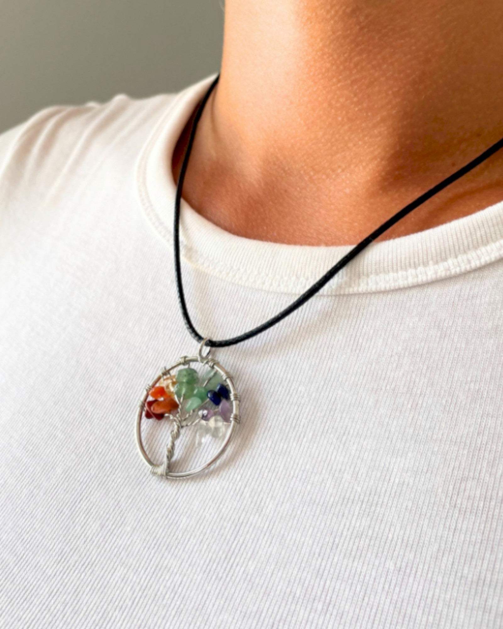 Halskette Baum des Lebens Chakra-Gleichgewicht – Natursteine