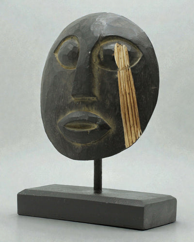 Timoresische Maske Ahnenwächter 27x20 cm – Schwarz